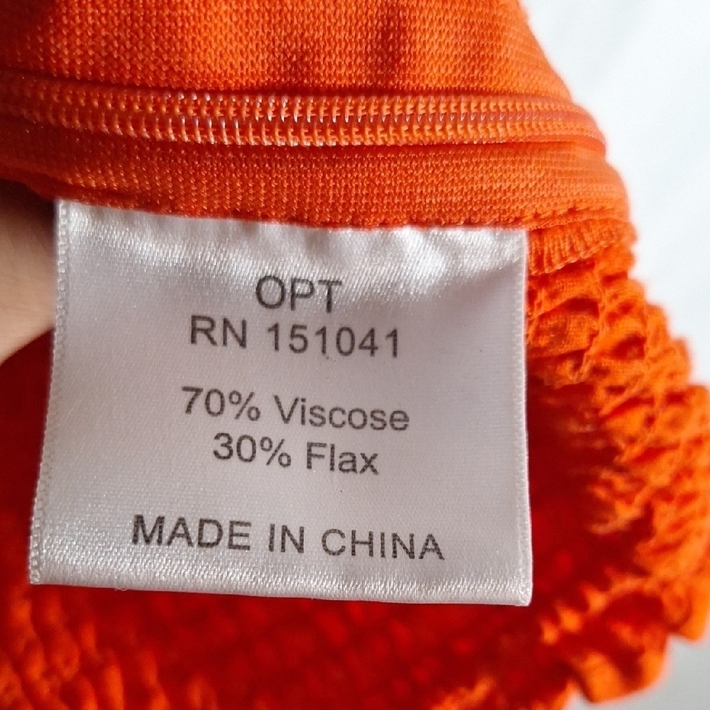 Orange Puff Sleeve Women's Top - Picture 4 of 4
